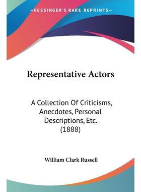 按需印刷不退不换Representative Actors[9781104374723]