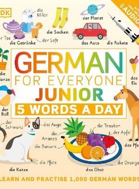 预订German for Everyone Junior 5 Words a Day:Learn and Practise 1,000 German Words