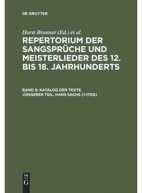 按需印刷DEG Katalog der Texte. Jüngerer Teil. Hans Sachs (1 1700)[9783484105096]