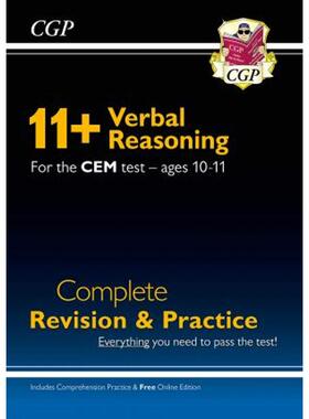 预订不退不换New 11+ CEM Verbal Reasoning Complete Revision and Practice - Ages 10-11 (with Online Edition)