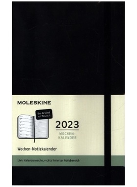 预订【德语】 Moleskine 12 Monate Wochen Notizkalender Deutsch 2023, Large/A5, Schwa[8056598851397]