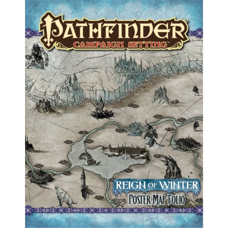 预订不退不换Pathfinder Campaign Setting: Reign of Winter Poster Map Folio[9781601255426]