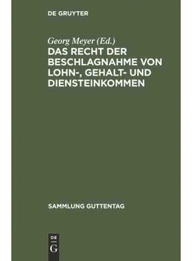 按需印刷DEG Das Recht der Beschlagnahme von Lohn , Gehalt  und Diensteinkommen[9783111296418]