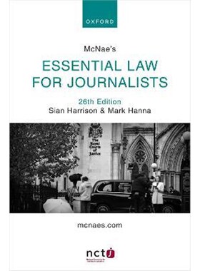 预订McNae's Essential Law for Journalists