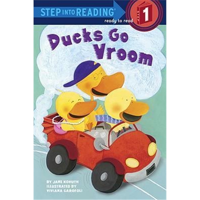 英文原版兰登书屋英语分级绘本 Ducks Go Vroom(Step into Reading)进口原版绘本读物阶梯阅读儿童英语启蒙