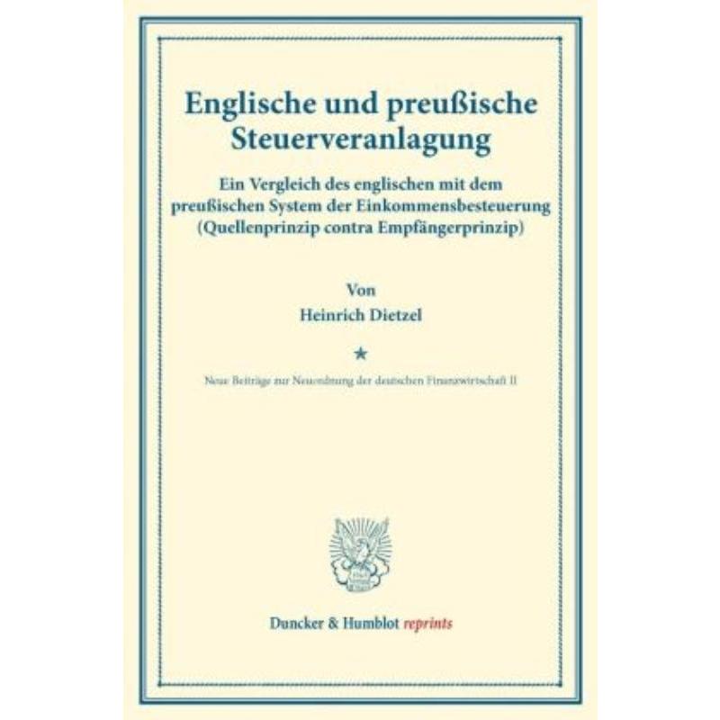 预订【德语】 Englische und preu?ische Steuerveranlagun-封面