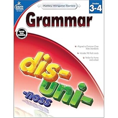 现货Carson Dellosa: Kelley Wingate Grammar Workbook Grades  3-4 (2014)[9781483805078]