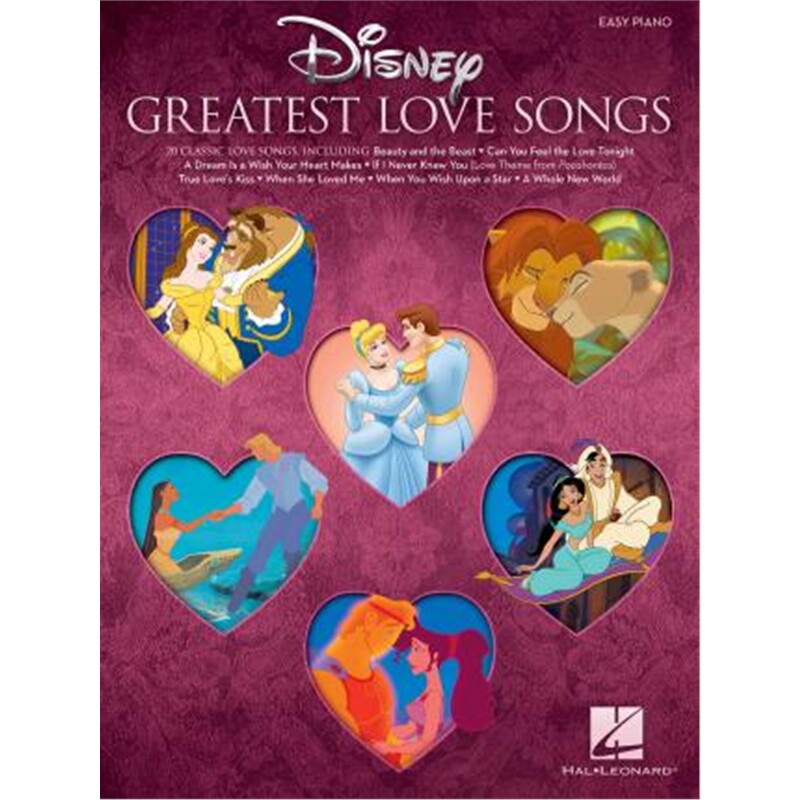预订disney greatest love songs:easy piano songbook