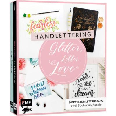 预订【德语】 Handlettering: Glitter, Letter, Love:Doppelter Letterspaß: zwei Bücher im Bundle