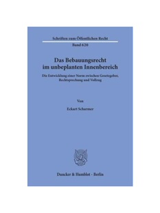 Bebauungsrecht Rechtsprech Gesetzgeber Entwicklung 德语 Das einer unbeplanten zwischen 预订 Innenbereich. Norm Die