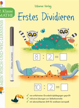 预订【德语】 Mein Wisch-und-weg-Lernspaß: Erstes Dividieren (2. Klasse)[9781789410860]