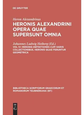 按需印刷DEG Heronis definitiones cum variis collectionibus. Heronis quae feruntur geometrica[9783598714160]
