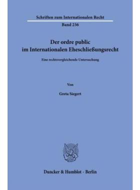 预订【德语】 Der ordre public im Internationalen Ehesc