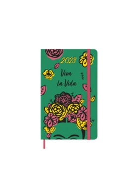 预订【德语】 Moleskine 12 Monate Tageskalender - Frida Kahlo 2023, Large/A5, Grün[8056598853001]