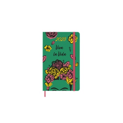 预订【德语】 Moleskine 12 Monate Tageskalender - Frida Kahlo 2023, Large/A5, Grün[8056598853001]
