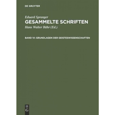 按需印刷不退不换DEG Gesammelte Schriften, Band VI, Grundlagen der Geisteswissenschaften[9783484701236]
