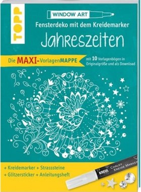 预订【德语】Maxi-Vorlagenmappe Fensterdeko mit dem Kreidemarker - Jahreszeiten. Inkl. Origi