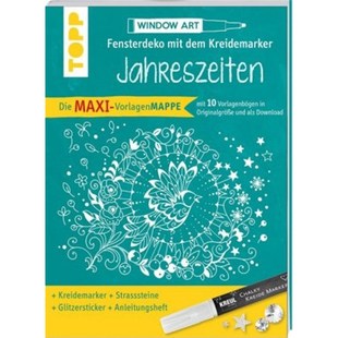 预订不退不换德语Maxi-Vorlagenmappe Fensterdeko mit dem Kreidemarker - Jahreszeiten. Inkl. Origi