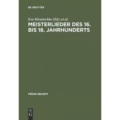 按需印刷DEG Meisterlieder des 16. bis 18. Jahrhunderts[9783484365179]