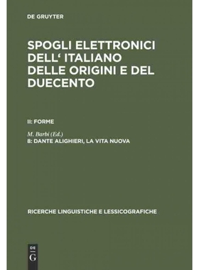 预订DEG Spogli elettronici dell  italiano delle origini e del duecento, 8, Dante Alighieri, la vita nuov