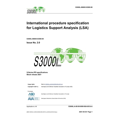 按需印刷不退不换S3000L, International procedure specification for Logistics Support Analysis (LSA), Issue 2.0[9788419125