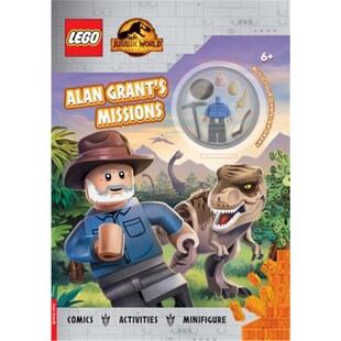 现货 LEGO (R) Jurassic World (TM): Alan Grant's Missions: Activity Book with Alan Grant minifigure