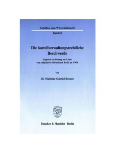 kartellverwaltungsrechtliche Rec ?ffentlichen zur 德语 Die Lehre Zugleich Beschwerde. subjektiven 预订 ein vom Beitrag