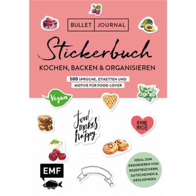 预订【德语】Bullet Journal - Stickerbuch: Kochen, Backen & Organisieren:500 Sprüche, Etiket