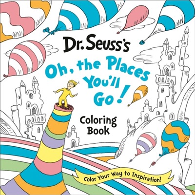 预订不退不换Dr. Seuss's Oh, the Places You'll Go! Coloring Book[9780593372401]