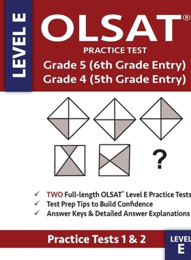 按需印刷  OLSAT Practice Test Grade 5 (6th Grade Entry) & Gr