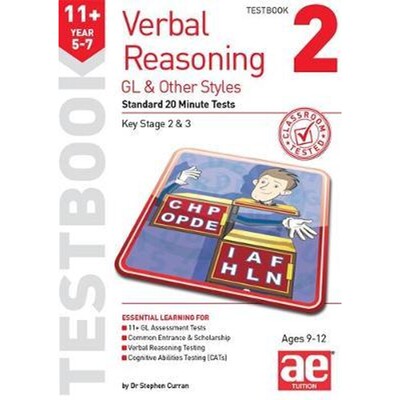 预订不退不换11+ Verbal Reasoning Year 5-7 GL & Other Styles Testbook 2:Standard 20 Minute Tests