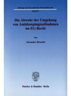 预订【德语】 Die Abwehr der Umgehung von Antidumpingma