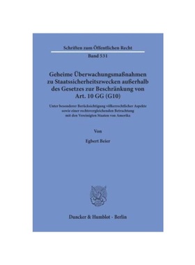 预订【德语】Geheime ?berwachungsma?nahmen zu Staatssicherheitszwecken au?erhalb des Gesetzes zur Beschr?nkung von Art. 1