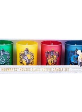 哈利波特 霍格沃茨学院玻璃还愿蜡烛套装 4件套 原版进口 Harry Potter: Hogwarts Houses Glass Votive Candle Set: Set of 4