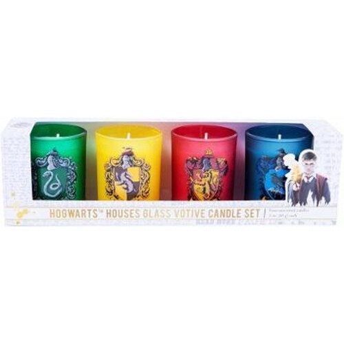 哈利波特 霍格沃茨学院玻璃还愿蜡烛套装 4件套 原版进口 Harry Potter: Hogwarts Houses Glass Votive Candle Set: Set of 4