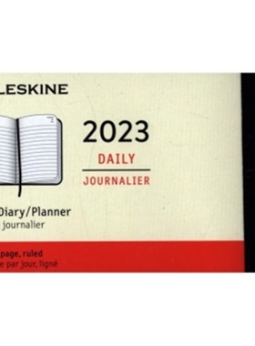 预订【德语】 Moleskine 12 Monate Tageskalender 2023, Large/A5, Schwarz[8056420859560]
