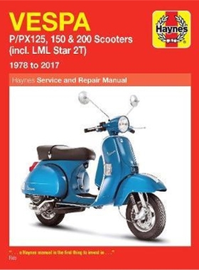 预订Vespa P/PX125, 150 & 200 Scooters (incl. LML Star 2T) (78-17)