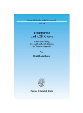 预订【德语】Transparenz und AGB-Gesetz.:Eine Untersuchung des Inhalts und der Schranken des Transparenzgebotes.