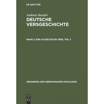 按需印刷DEG Der altdeutsche Vers, Teil 3[9783111320274]