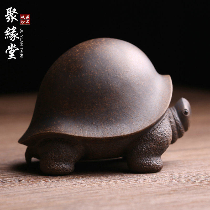 紫砂摆件将军龟茶宠龟全手工可养