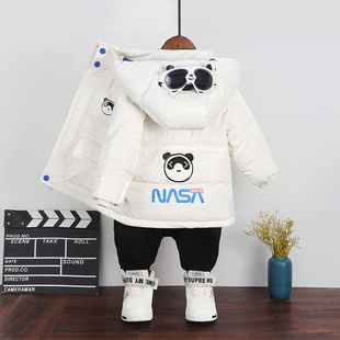 儿童羽绒服男童女童中小童加厚防水免洗外套小孩宝宝短款洋气冬装