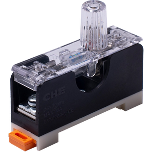 FS-101低压熔断器座底座盒阻燃卡轨CHE保险座10A带灯玻璃保险丝座