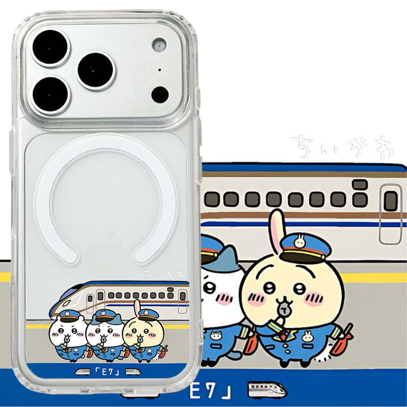 适用iphone17promax苹果17手机壳MagSafe磁吸16支架15透明14日系13吉伊卡哇26ultra卡通列车17e小八保护套16e
