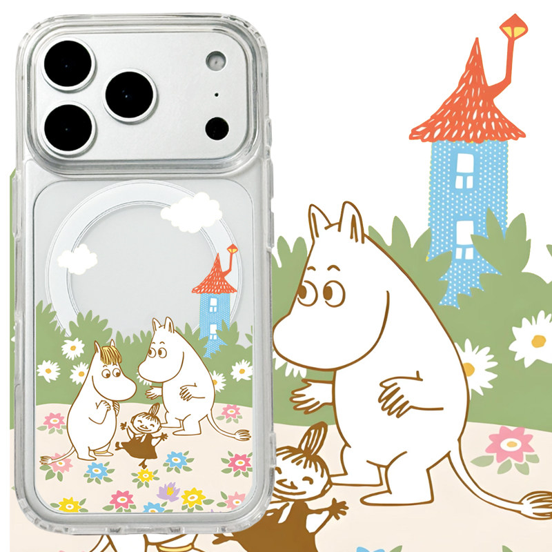适用iphone17promax苹果17手机壳MagSafe磁吸16支架15透明14姆明13日系26ultra河马17e卡通亚美花朵保护套16e