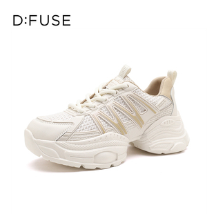 厚底老爹鞋 网面系带增高透气女鞋 迪芙斯新款 D：Fuse DF3211252D