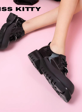 KISSKITTY春秋牛皮厚底乐福鞋JK小皮鞋深口增高单鞋女SA65130-37