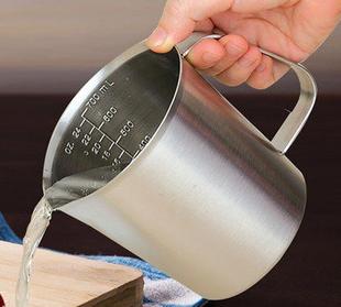 304不锈钢量杯刻度量杯拉花杯实验量杯奶茶量杯2000mL2L烘焙量杯