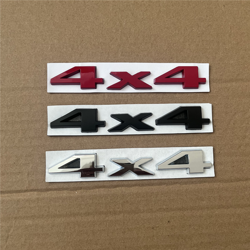 越野车车贴4驱4X4车身贴标改装车身尾门装饰贴4WD金属立体贴车标