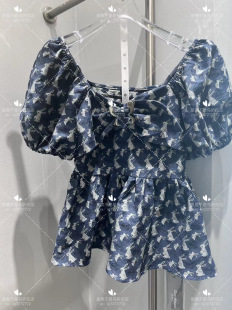 蝴蝶结上衣83B257 23夏淑女款 790 代购 现货Anyspoo国内代专柜正品