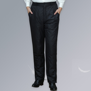 内穿加厚百搭 男女同款 昊群90%白鸭绒外穿高腰羽绒裤 中老年爸妈裤